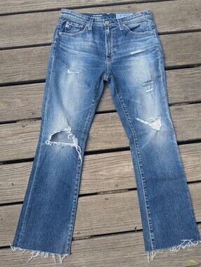 AG ED Denim Distressed Women's Blue Jeans